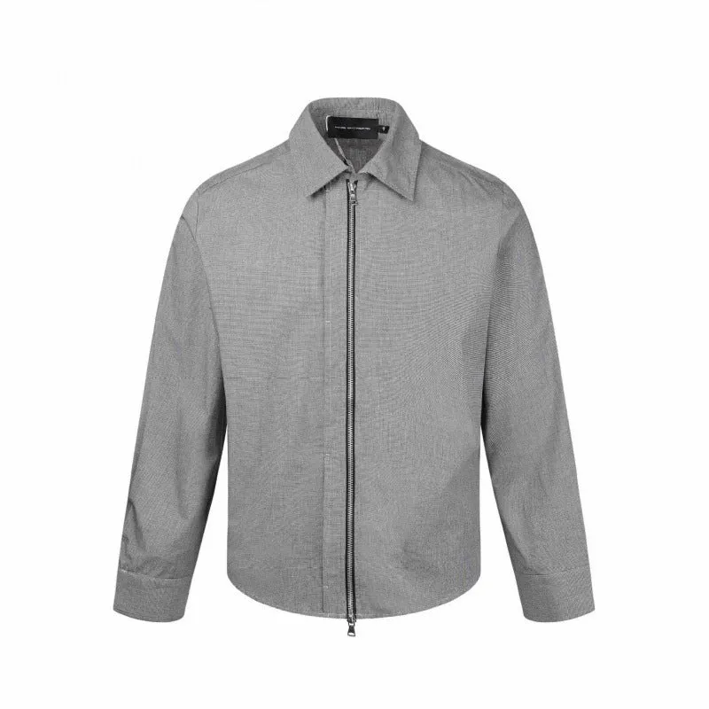Herren Boxy-Hemdjacke mit Zwei-Wege-Metallreißverschluss und feiner Strukturqualität Nord Taschen