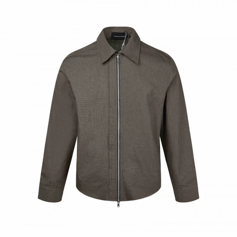 Herren Boxy-Hemdjacke mit Zwei-Wege-Metallreißverschluss und feiner Strukturqualität Nord Taschen