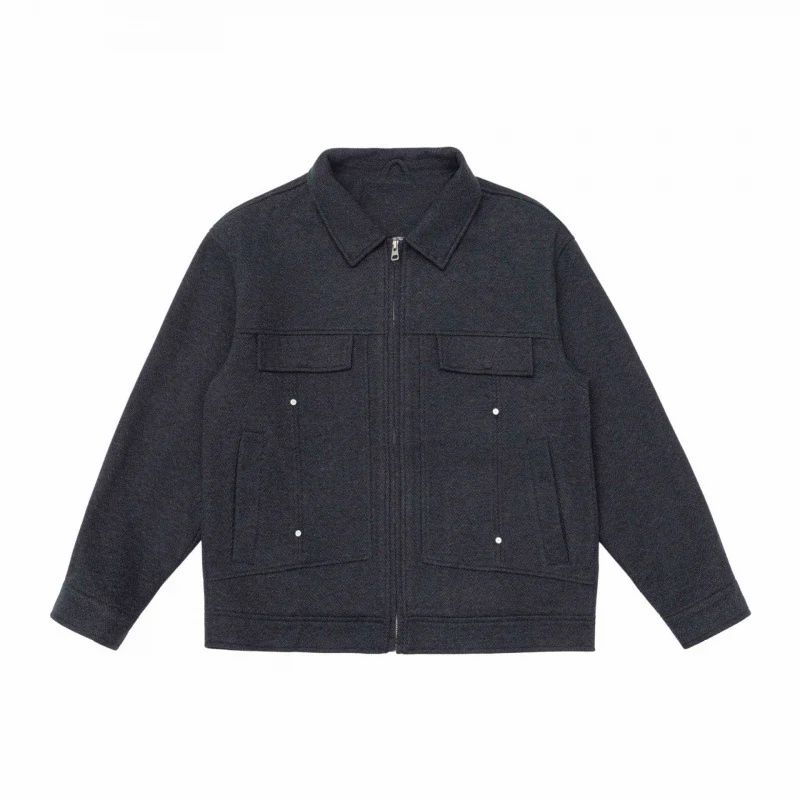 Herren Boxy-Hemdjacke mit Reißverschluss, Brustklappen und aufgesetzten Taschen Nord Taschen