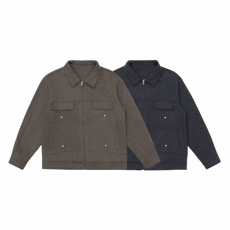 Herren Boxy-Hemdjacke mit Reißverschluss, Brustklappen und aufgesetzten Taschen Nord Taschen
