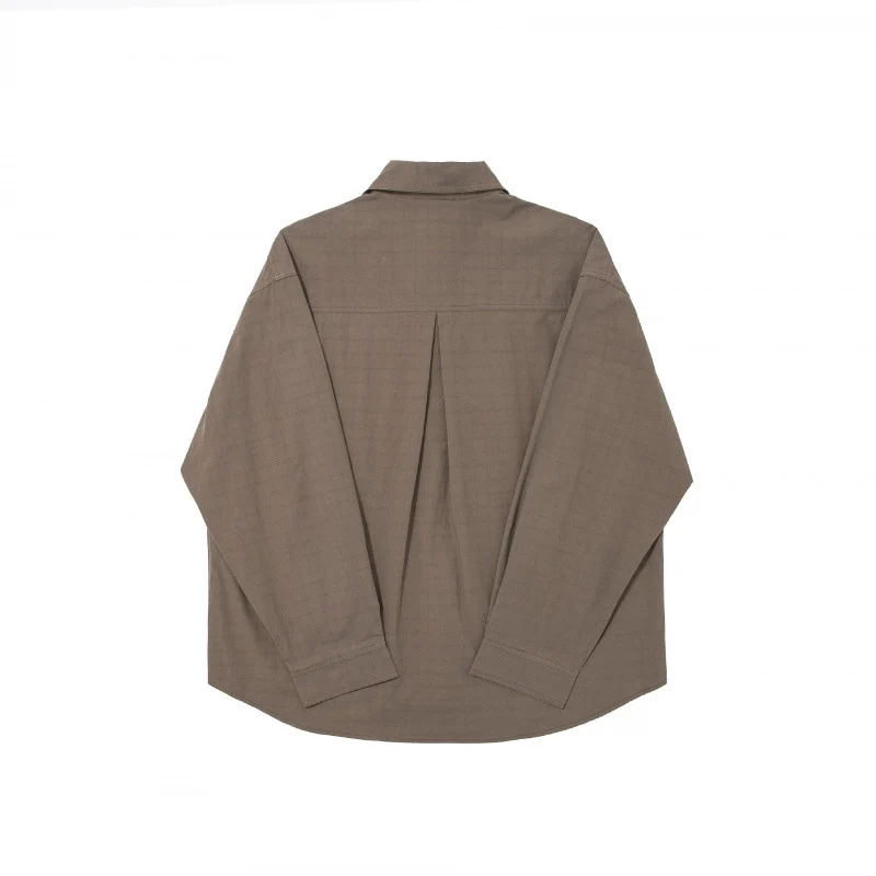 Herren Boxy-Hemd mit feiner Gitterstruktur, kastiger Silhouette und aufgesetzter Brusttasche Nord Taschen