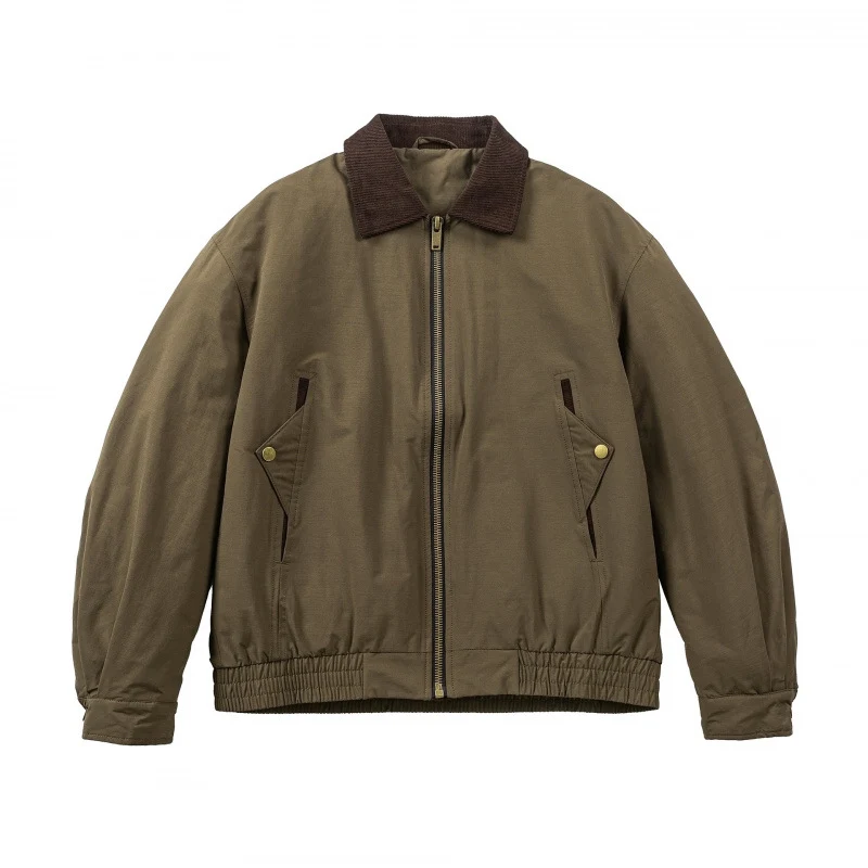 Herren Boxy-Field-Bomberjacke mit Cordkragen, Metallreißverschluss und elastischem Saum Nord Taschen