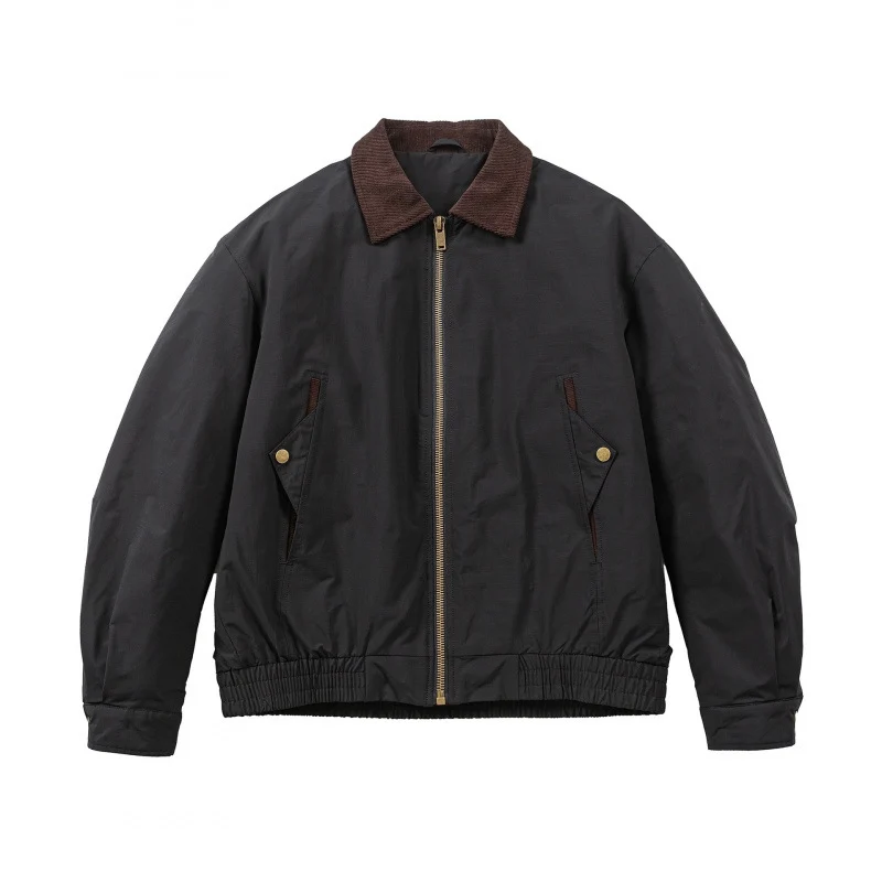Herren Boxy-Field-Bomberjacke mit Cordkragen, Metallreißverschluss und elastischem Saum Nord Taschen
