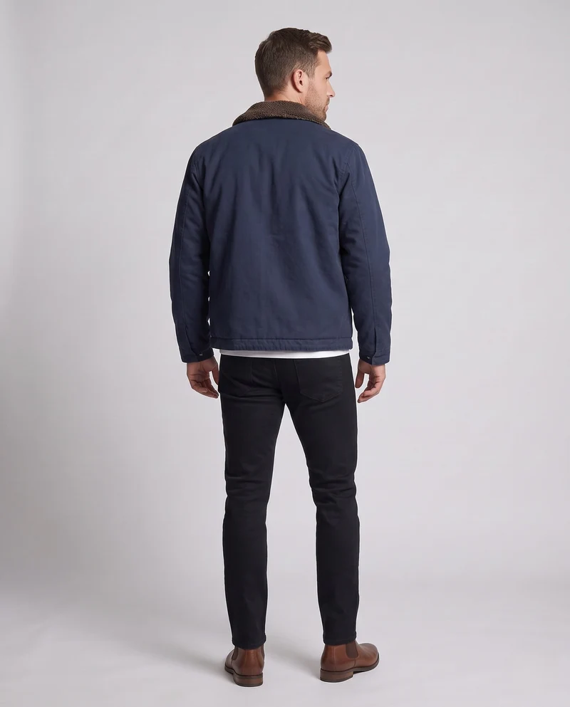 Herren Robuste Feldjacke mit Teddykragen Nord Taschen