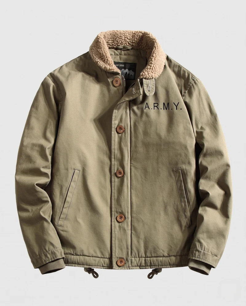 Herren Robuste Feldjacke mit Teddykragen Nord Taschen