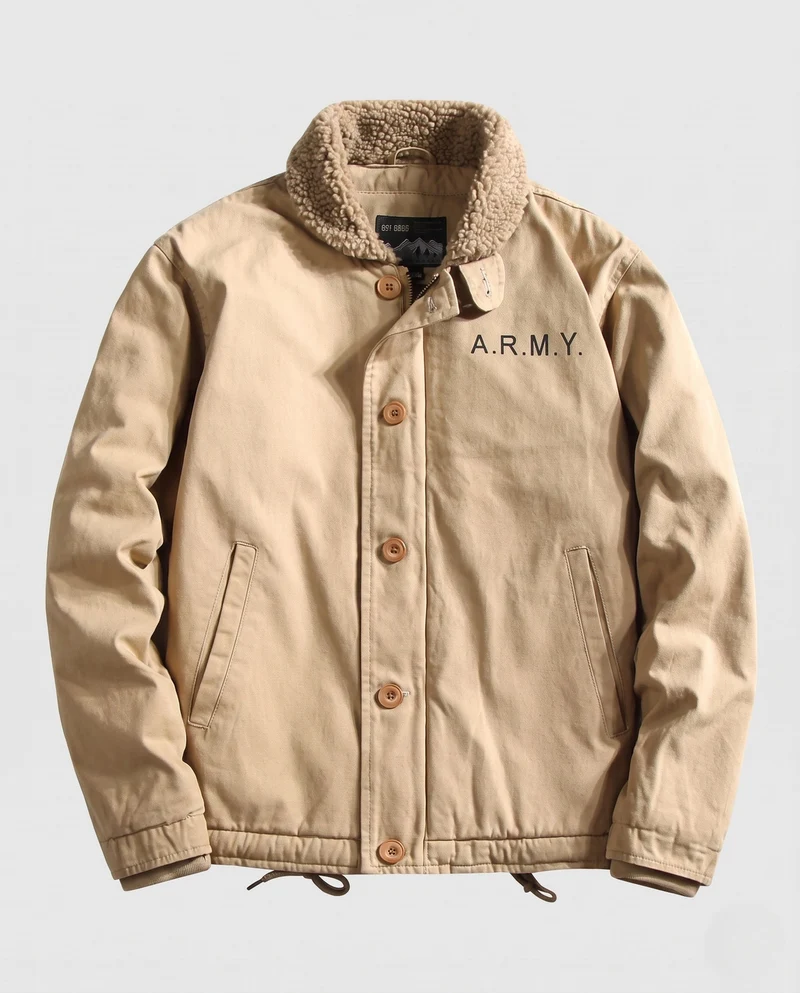 Herren Robuste Feldjacke mit Teddykragen Nord Taschen