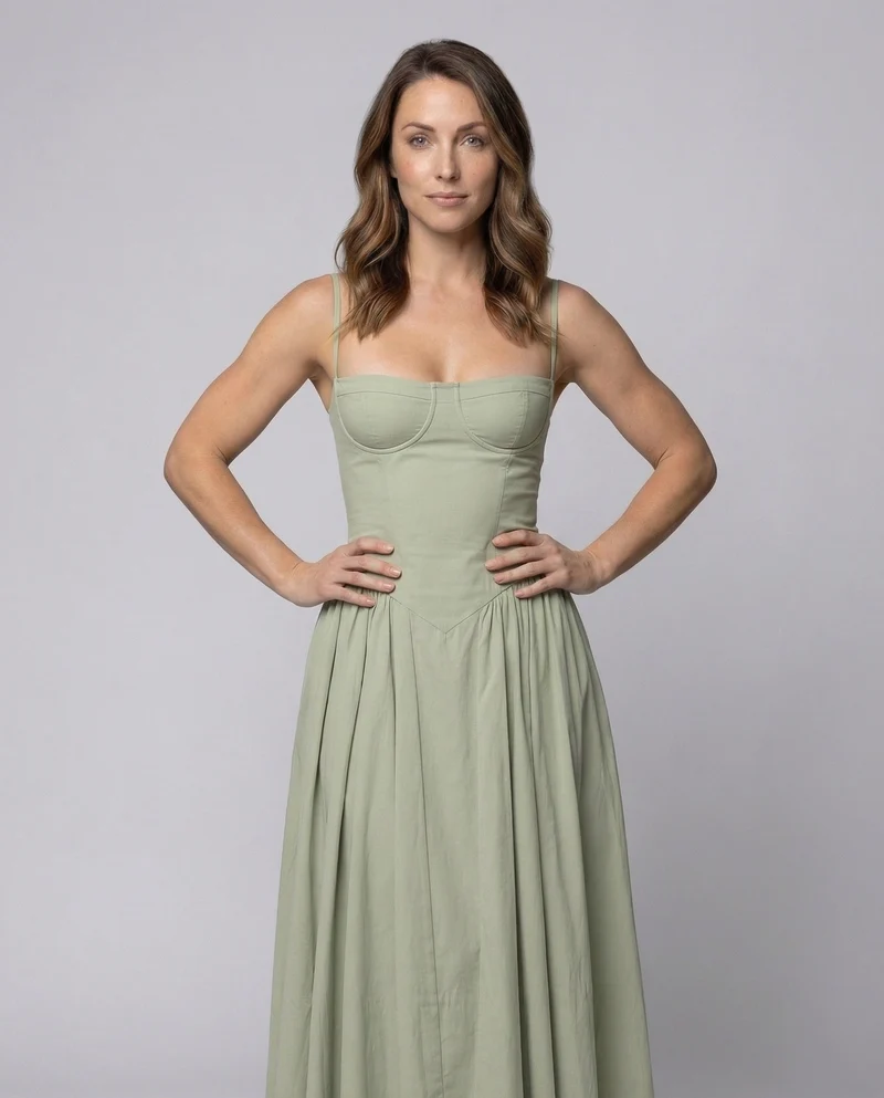 Damen Korsagen-Midikleid Geformtes Bustier