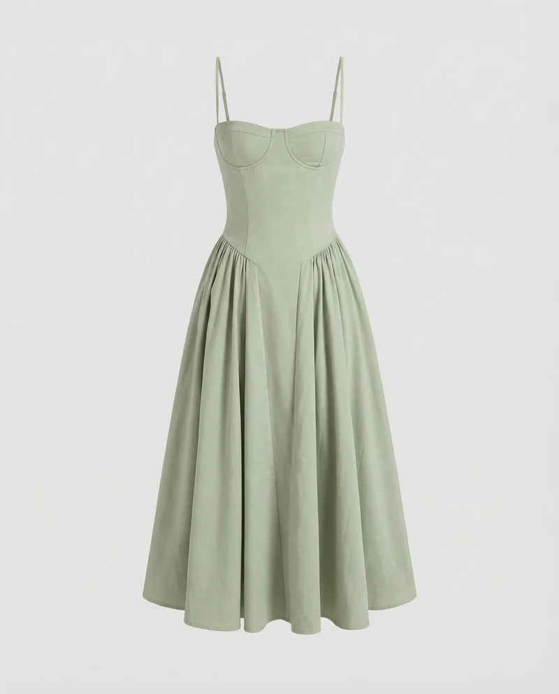 Damen Korsagen-Midikleid Geformtes Bustier