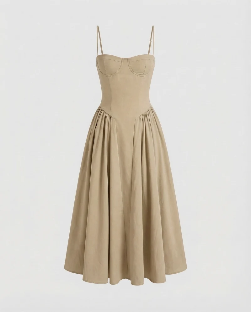 Damen Korsagen-Midikleid Geformtes Bustier