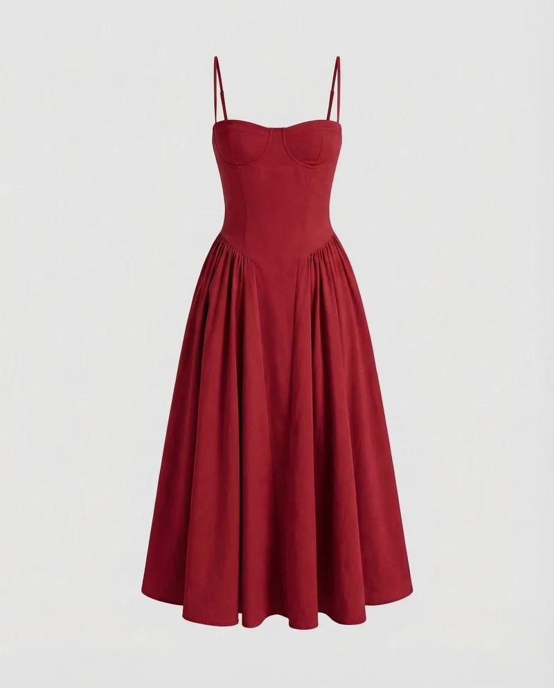 Damen Korsagen-Midikleid Geformtes Bustier