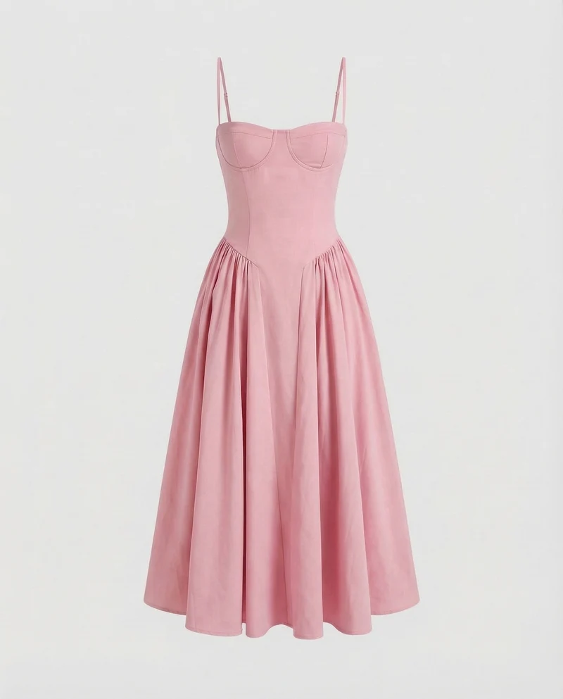 Damen Korsagen-Midikleid Geformtes Bustier