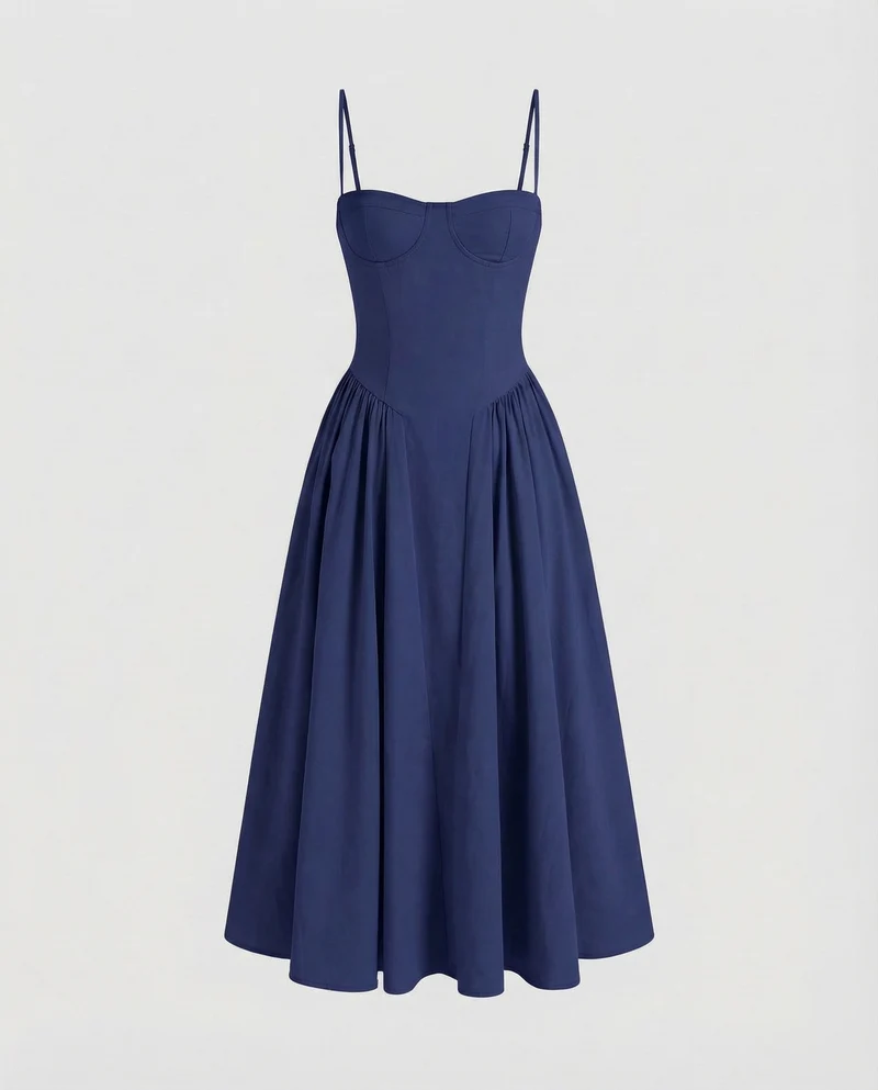 Damen Korsagen-Midikleid Geformtes Bustier