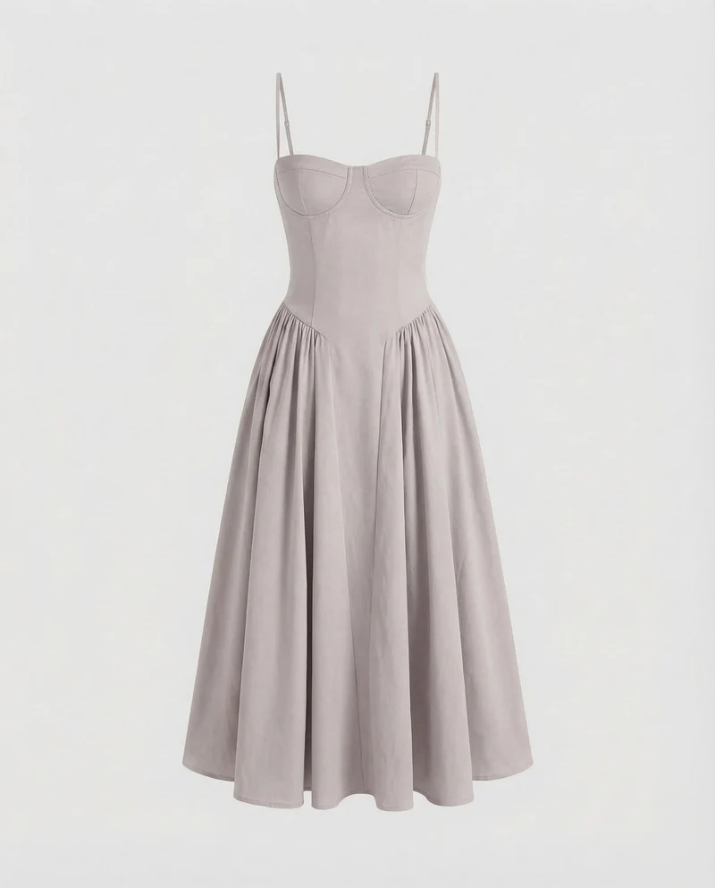 Damen Korsagen-Midikleid Geformtes Bustier