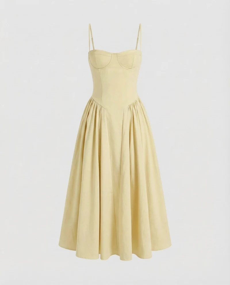 Damen Korsagen-Midikleid Geformtes Bustier