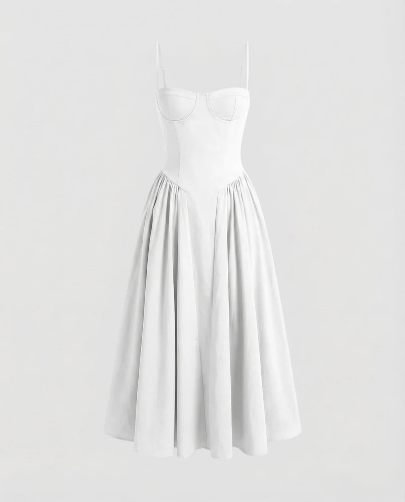 Damen Korsagen-Midikleid Geformtes Bustier