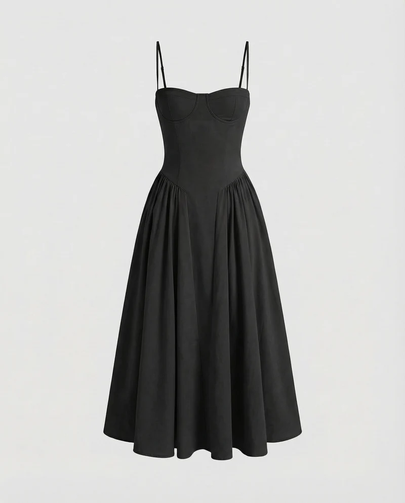 Damen Korsagen-Midikleid Geformtes Bustier