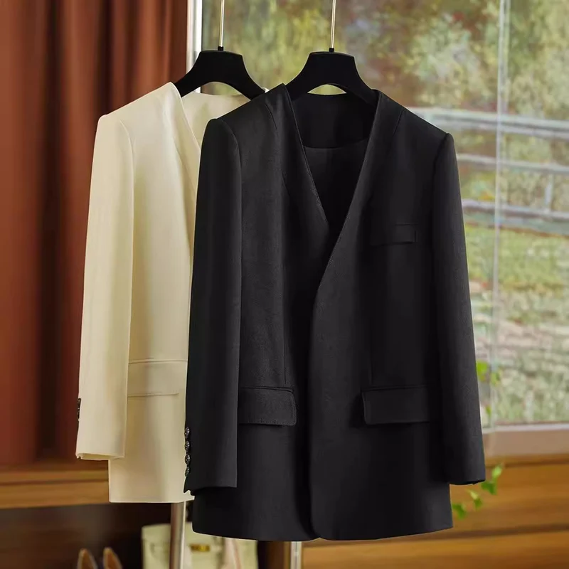 Damen Eleganter Blazer ohne Verschluss Nord Taschen