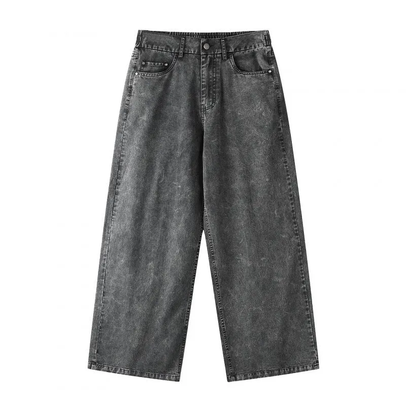 Damen Weite Cropped-Jeanshose Nord Taschen