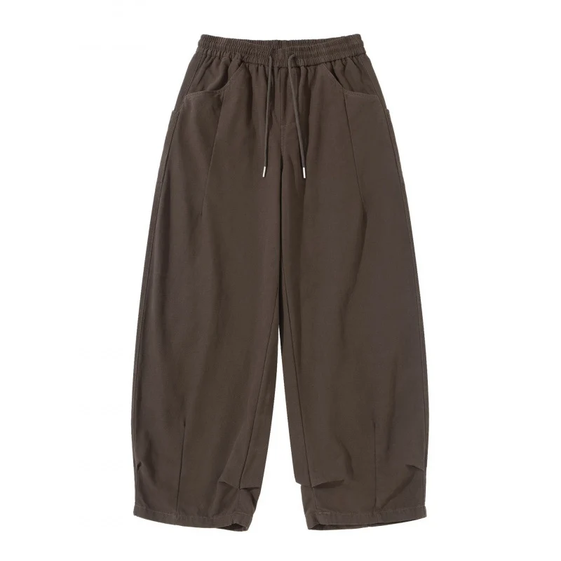 Damen Weite Cropped-Hose mit Tunnelzugbund, Ballon-Silhouette und aufgesetzten Taschen Nord Taschen