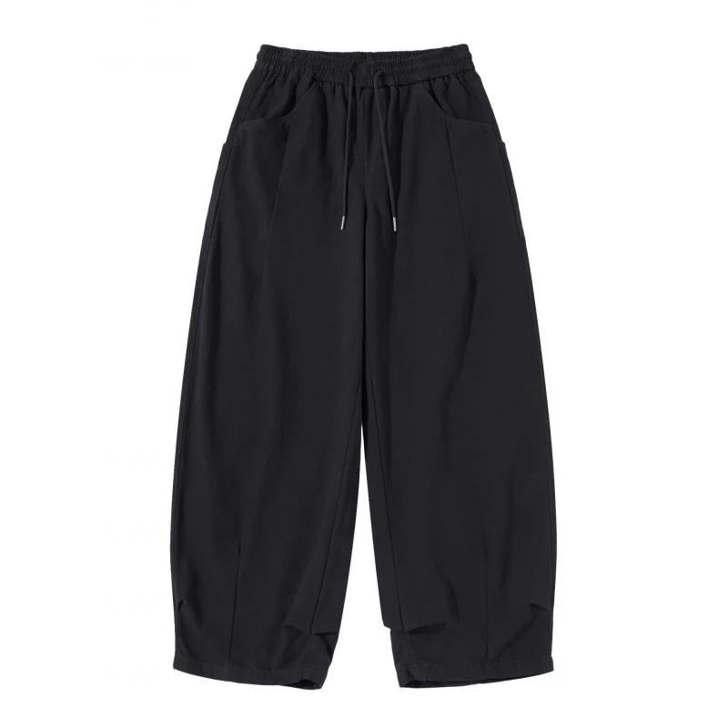 Damen Weite Cropped-Hose mit Tunnelzugbund, Ballon-Silhouette und aufgesetzten Taschen Nord Taschen