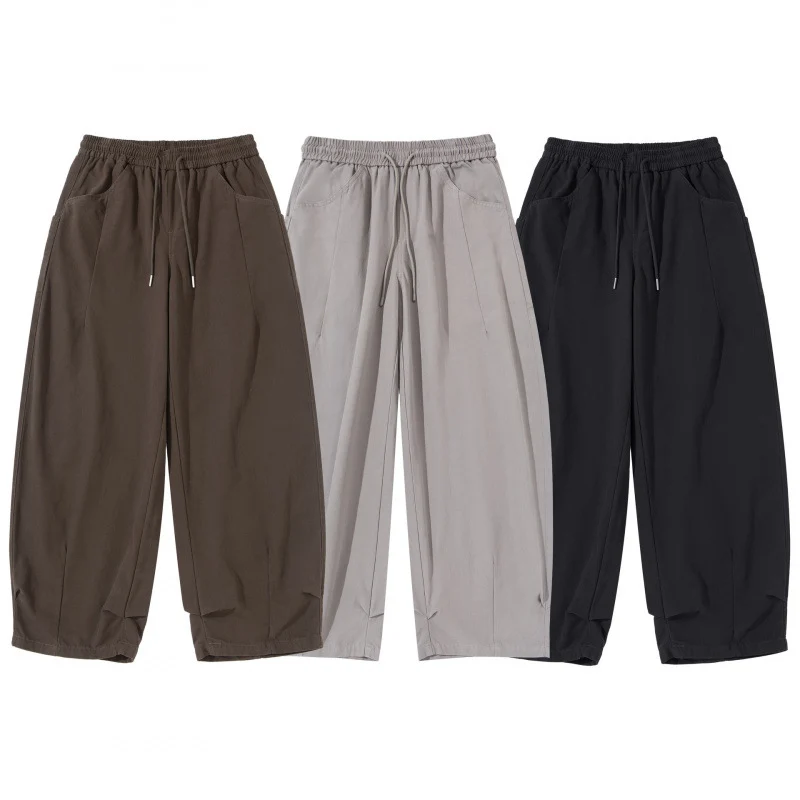 Damen Weite Cropped-Hose mit Tunnelzugbund, Ballon-Silhouette und aufgesetzten Taschen Nord Taschen
