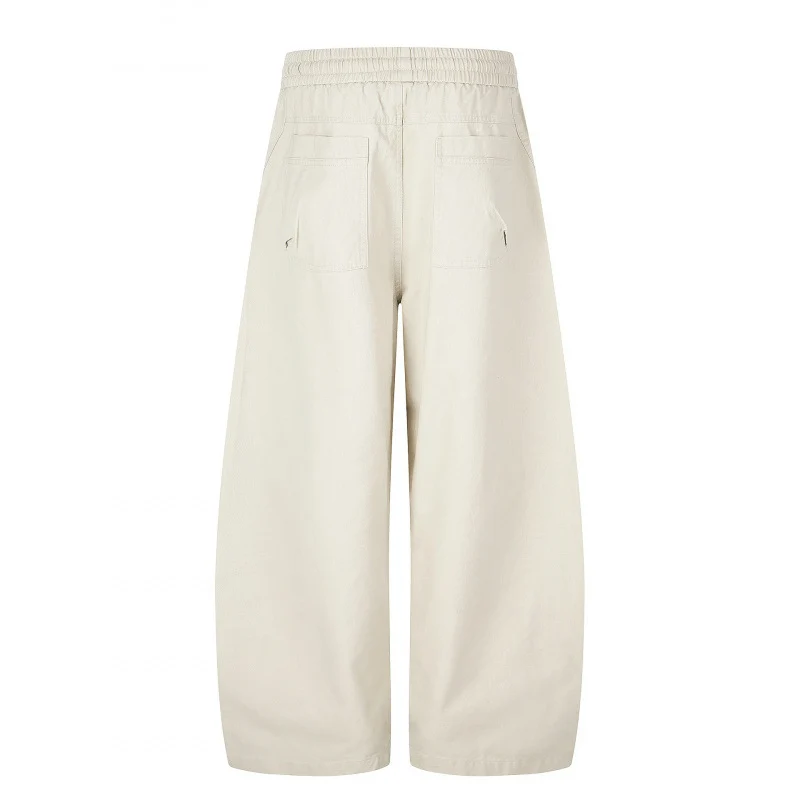 Damen Weite Cropped-Cargo-Hose mit Gummibund, Tunnelzug und aufgesetzten Taschen Nord Taschen