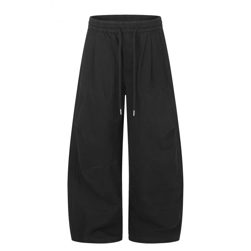 Damen Weite Cropped-Cargo-Hose mit Gummibund, Tunnelzug und aufgesetzten Taschen Nord Taschen