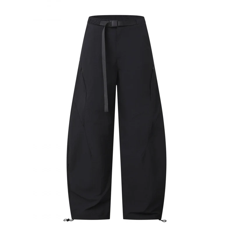 Damen Weite Cargo-Hose mit Tunnelzugbund, integriertem Webgürtel und verstellbaren Kordelabschlüssen Nord Taschen