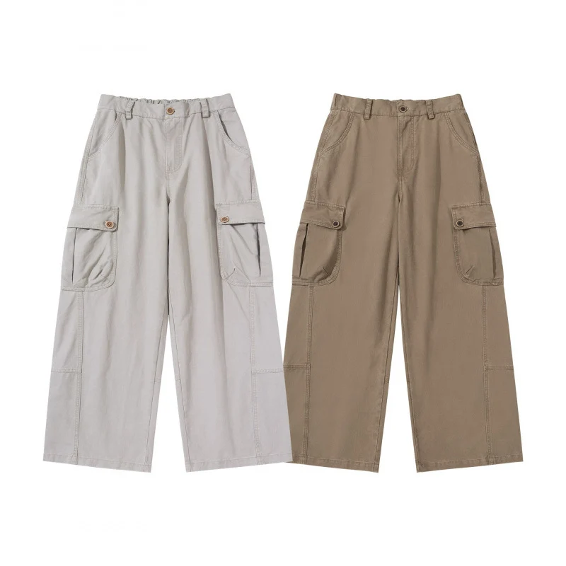 Damen Weite Cargo-Hose mit hohem Bund, großen Klappentaschen und Culotte-Silhouette Nord Taschen