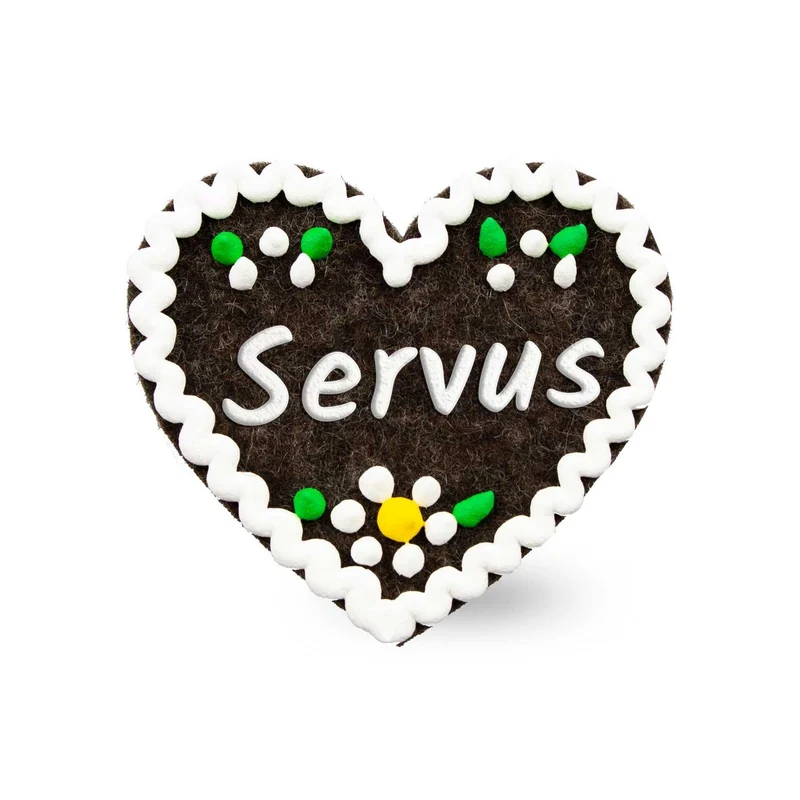 Filzherz-Anstecker "Servus"