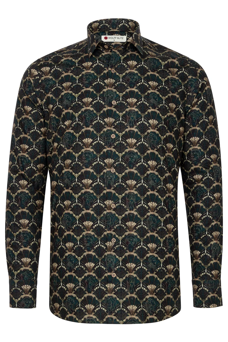 Gatsby's Muse Long Sleeve Print Shirt for Men