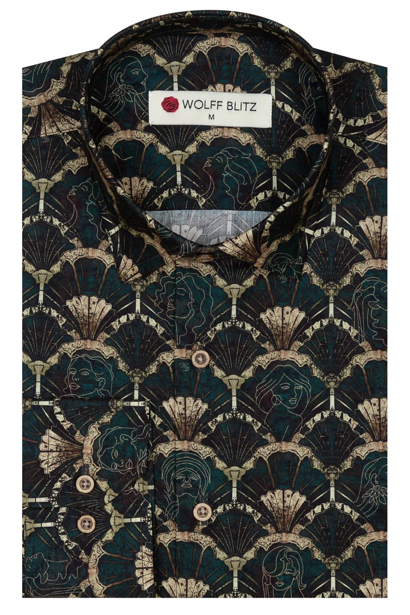 Gatsby's Muse Long Sleeve Print Shirt for Men