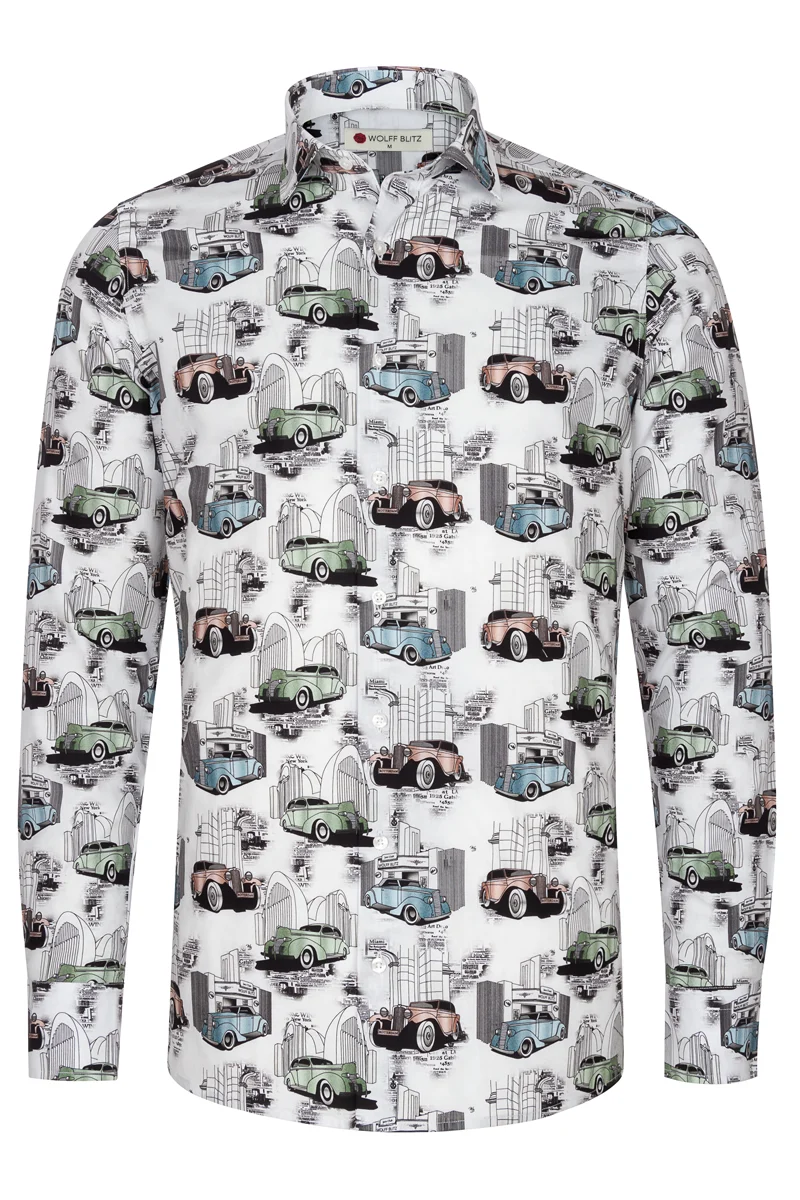 Gatsby's Ride Long Sleeve Print Shirt for Men