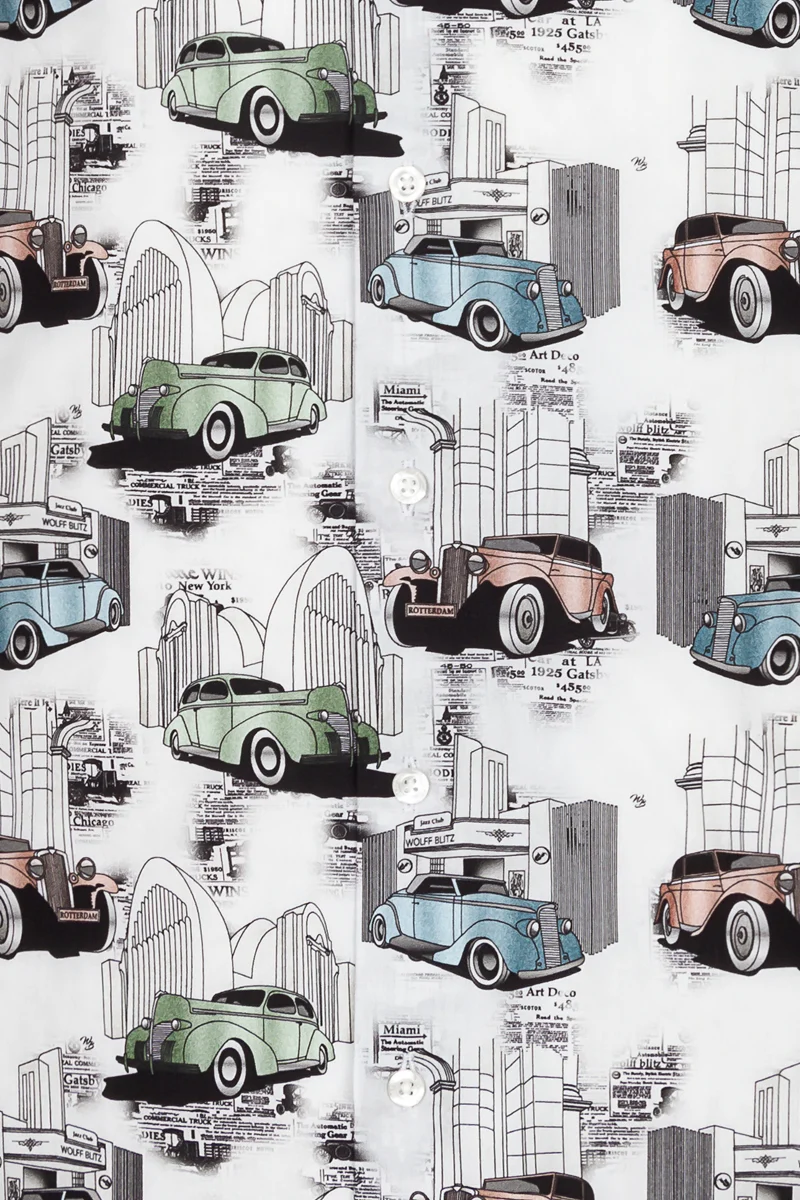 Gatsby's Ride Long Sleeve Print Shirt for Men