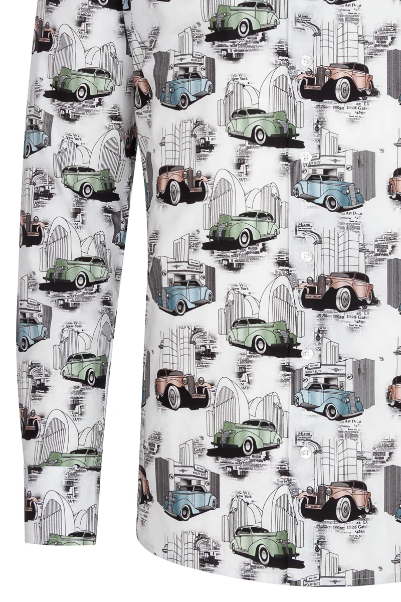 Gatsby's Ride Long Sleeve Print Shirt for Men