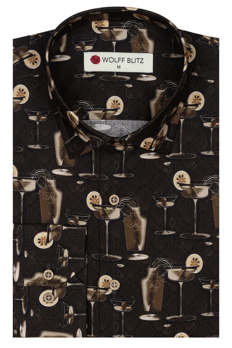 The Gatsby Sip Long Sleeve Print Shirt for Men