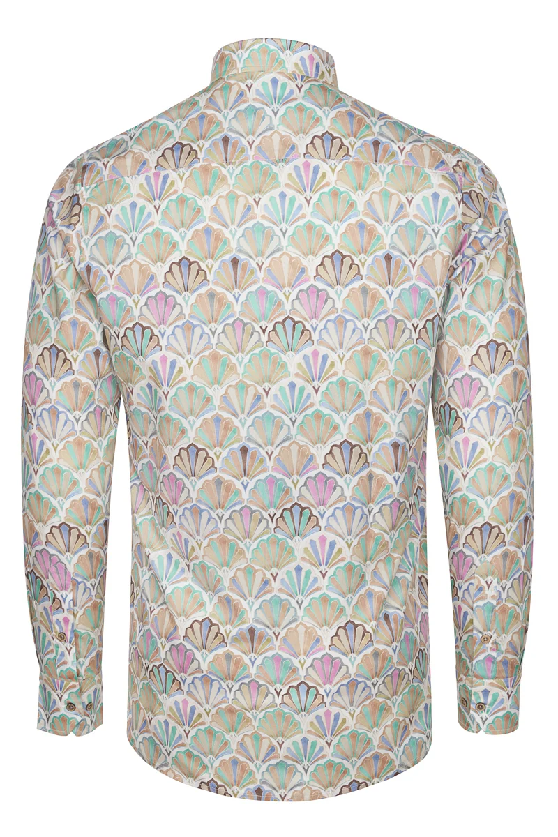 Art Deco Colour Palette Long Sleeve Print Shirt for Men