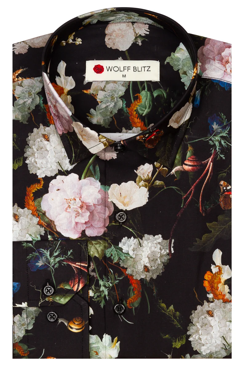 Jan Davidsz Night blossom Print Shirt for men
