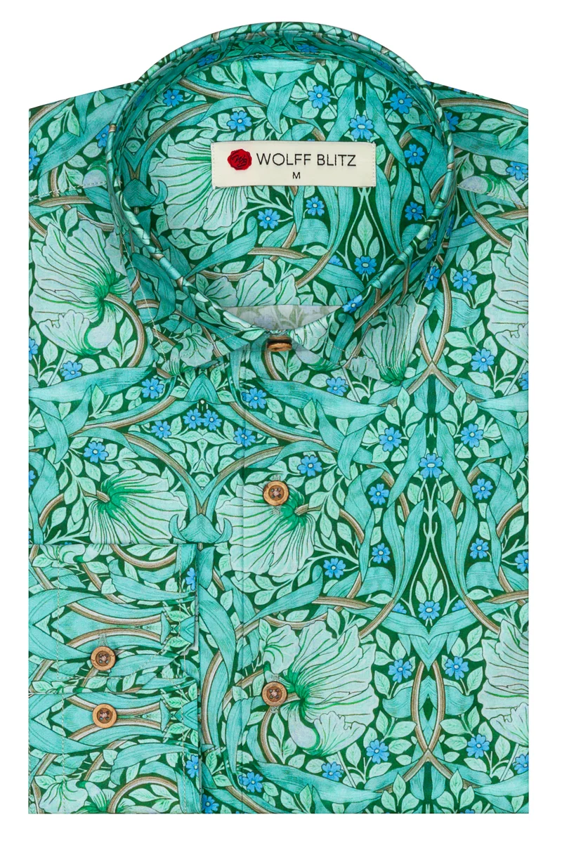 Pimpernel - William Morris Print Long Sleeve Shirts for Men