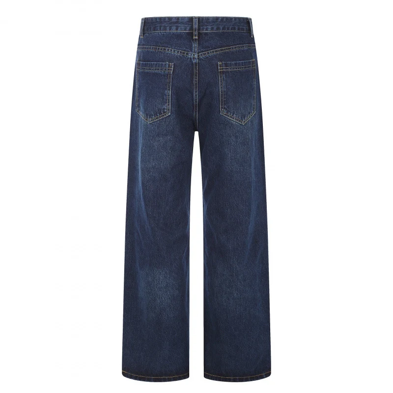 Damen High‑Waist Jeans mit weitem Bein, Fünf‑Taschen und lockerem Schnitt Nord Taschen