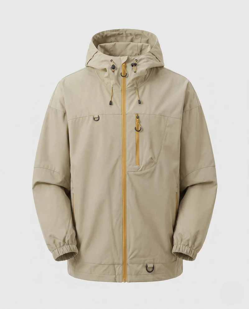 Herren Technische Outdoor-Jacke mit verstellbarem Kapuzenkragen Nord Taschen