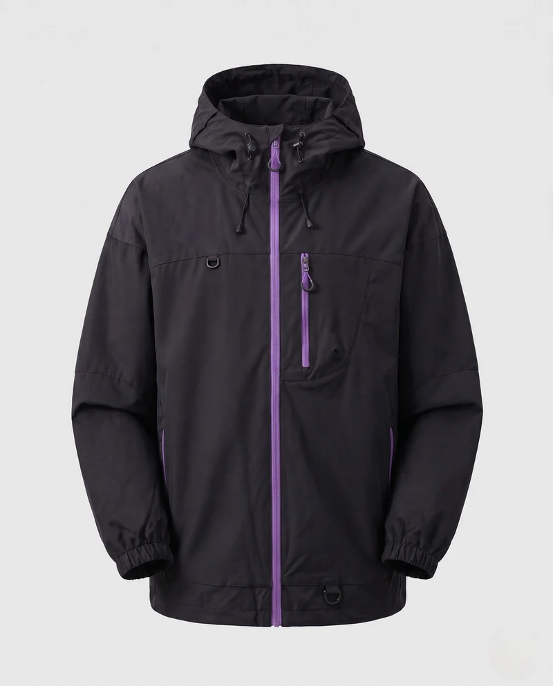 Herren Technische Outdoor-Jacke mit verstellbarem Kapuzenkragen Nord Taschen