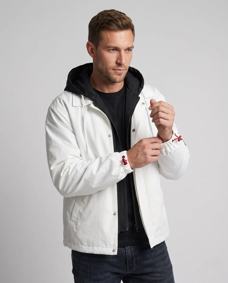 Herren Technische Outdoor-Jacke mit verstellbarer Kapuze Nord Taschen