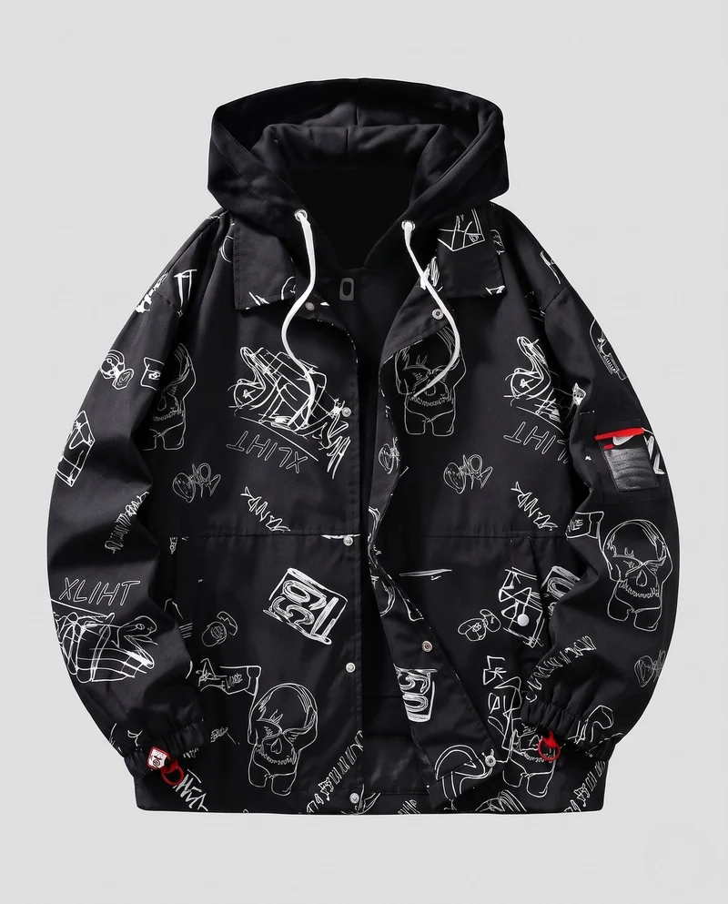 Herren Technische Outdoor-Jacke mit verstellbarer Kapuze Nord Taschen