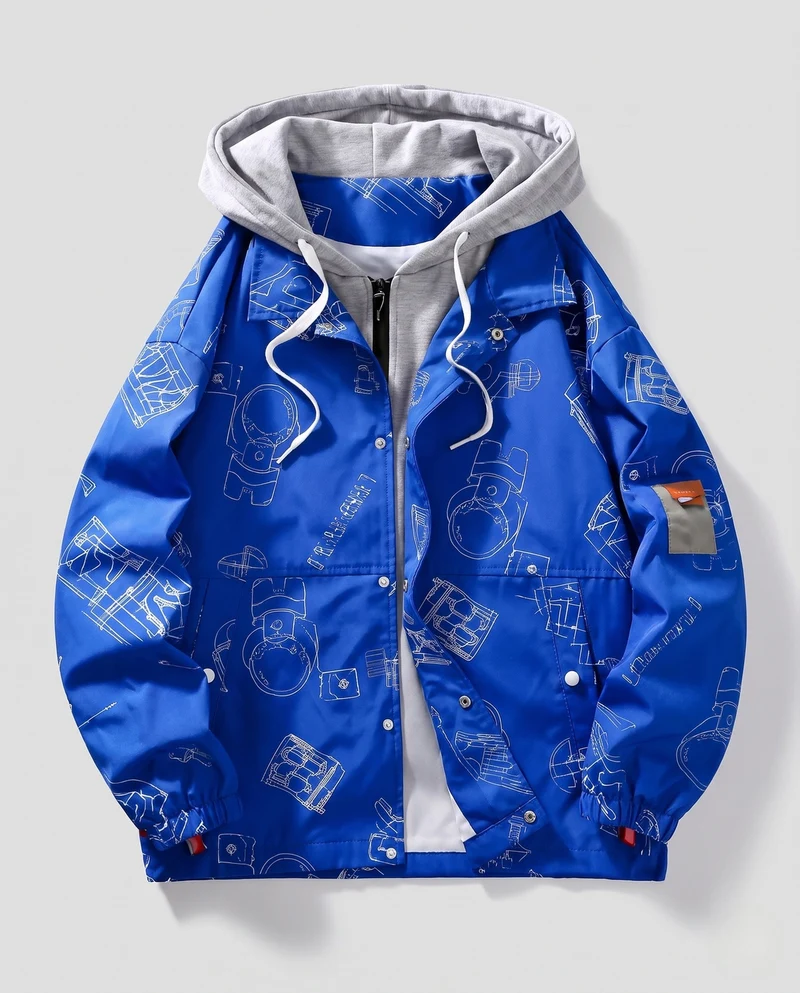 Herren Technische Outdoor-Jacke mit verstellbarer Kapuze Nord Taschen