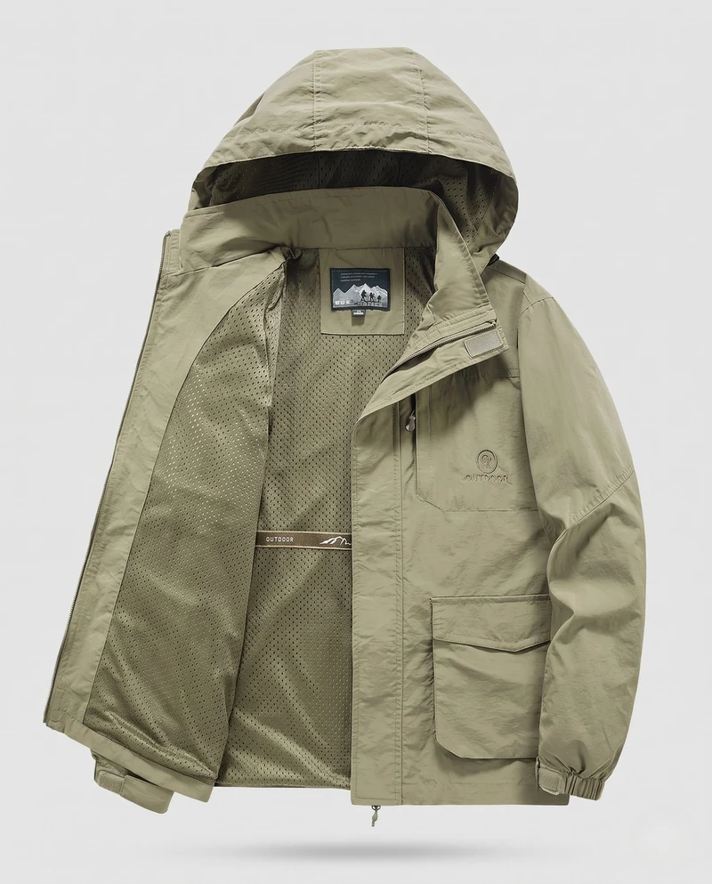 Herren Technische Outdoorjacke mit abnehmbarer Kapuze Nord Taschen