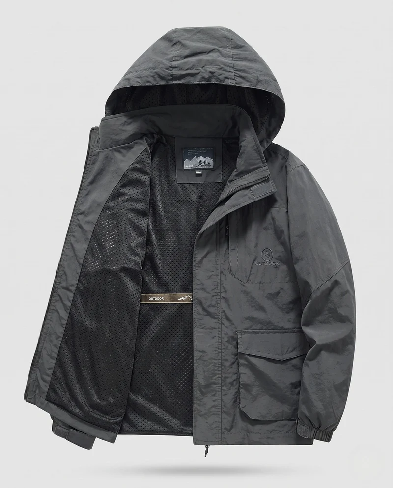 Herren Technische Outdoorjacke mit abnehmbarer Kapuze Nord Taschen