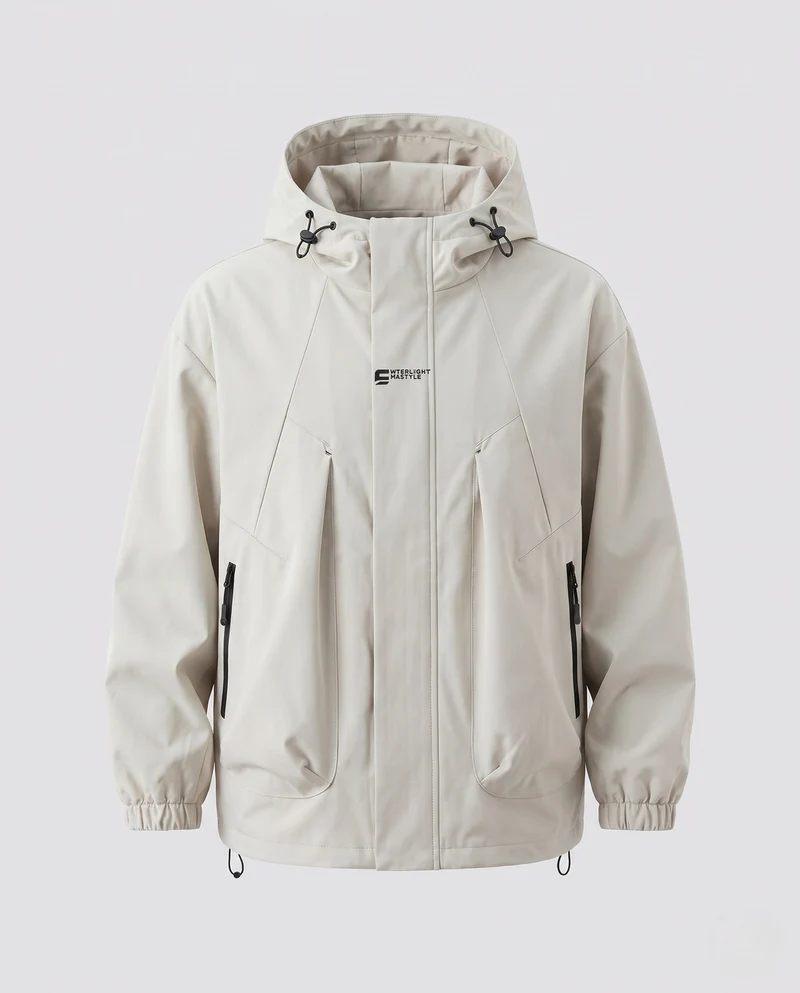 Herren Technische Regenjacke mit hohem Kragen Nord Taschen