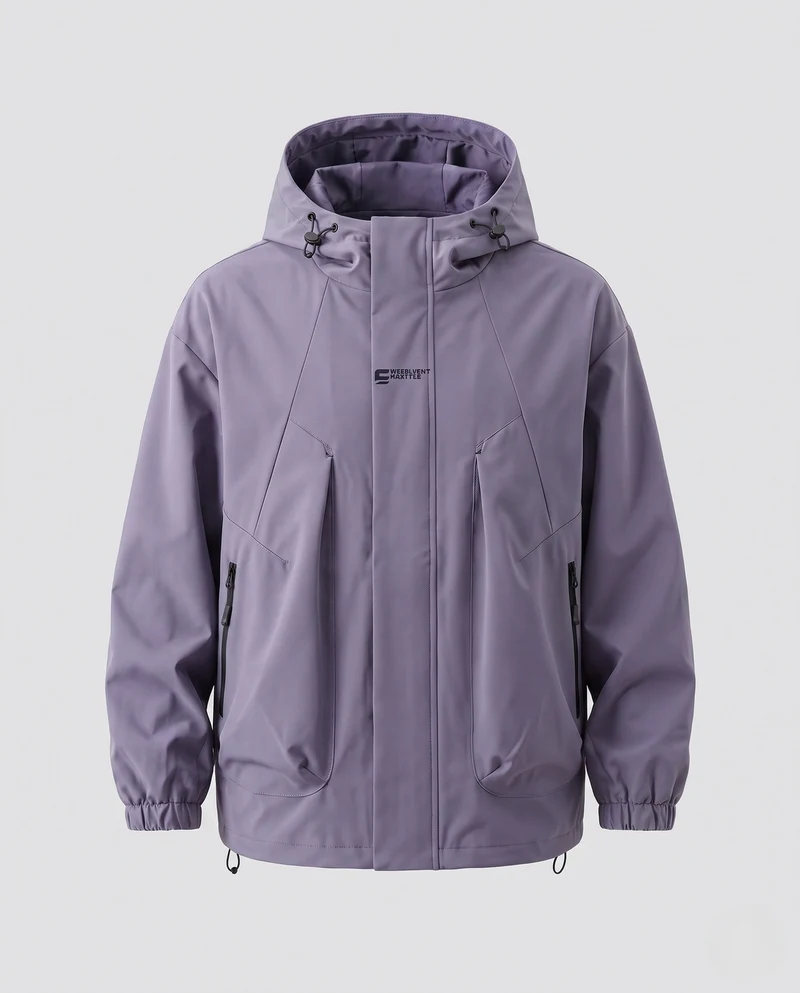 Herren Technische Regenjacke mit hohem Kragen Nord Taschen