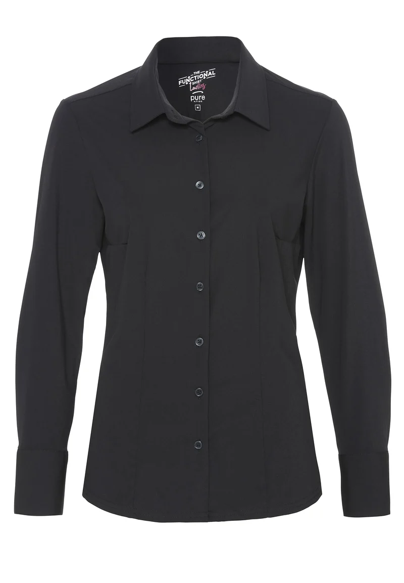7700-91910 - Functional Bluse Slim Fit - schwarz